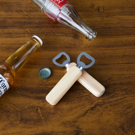 Abridor Metálico com Cabo de Madeira.