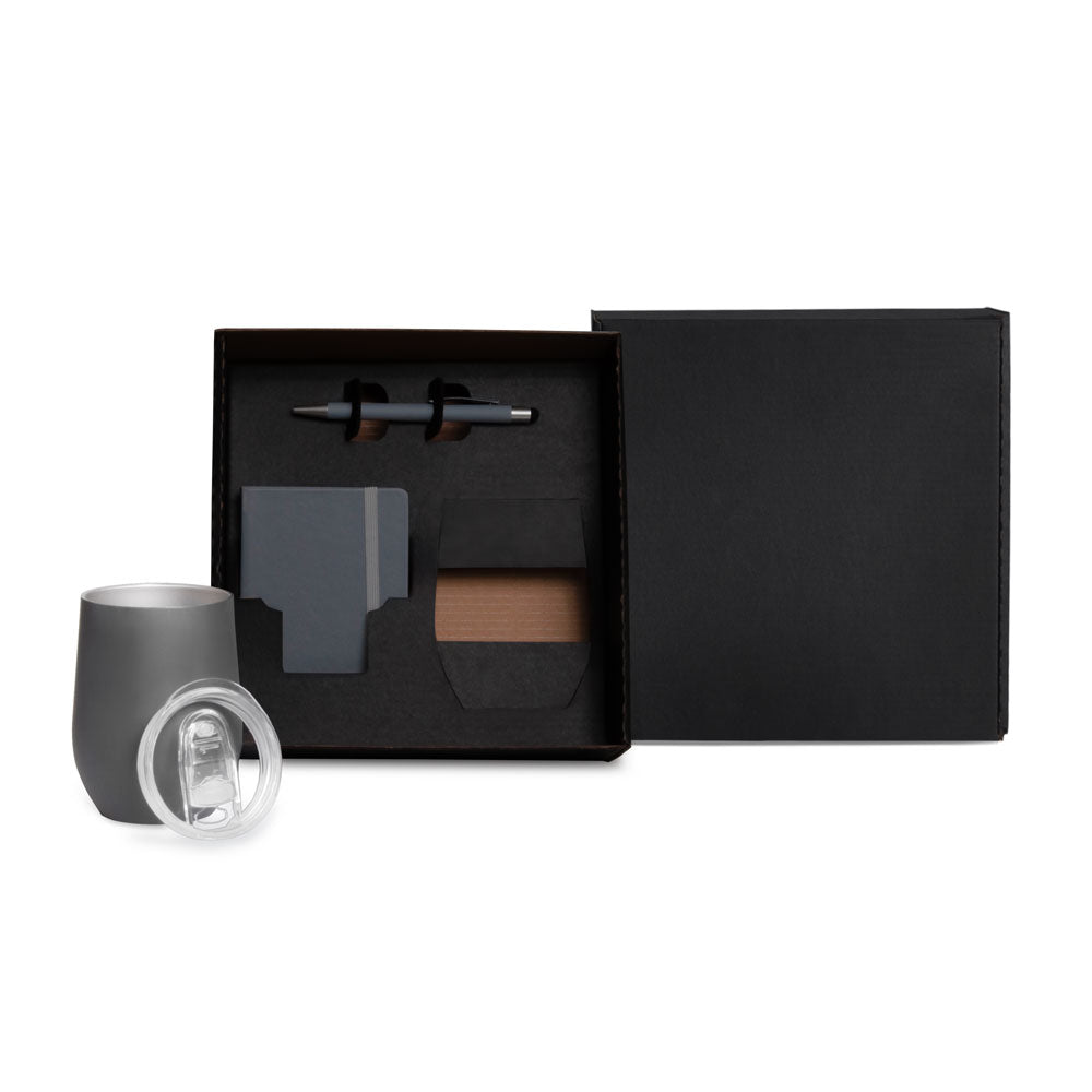 Kit Boas Vindas - Copo Térmico Cinza - 3 Peças