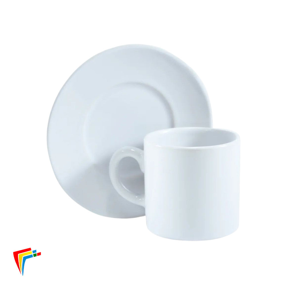 Xícara Branca Para Sublimação C/ Pires - 180ml