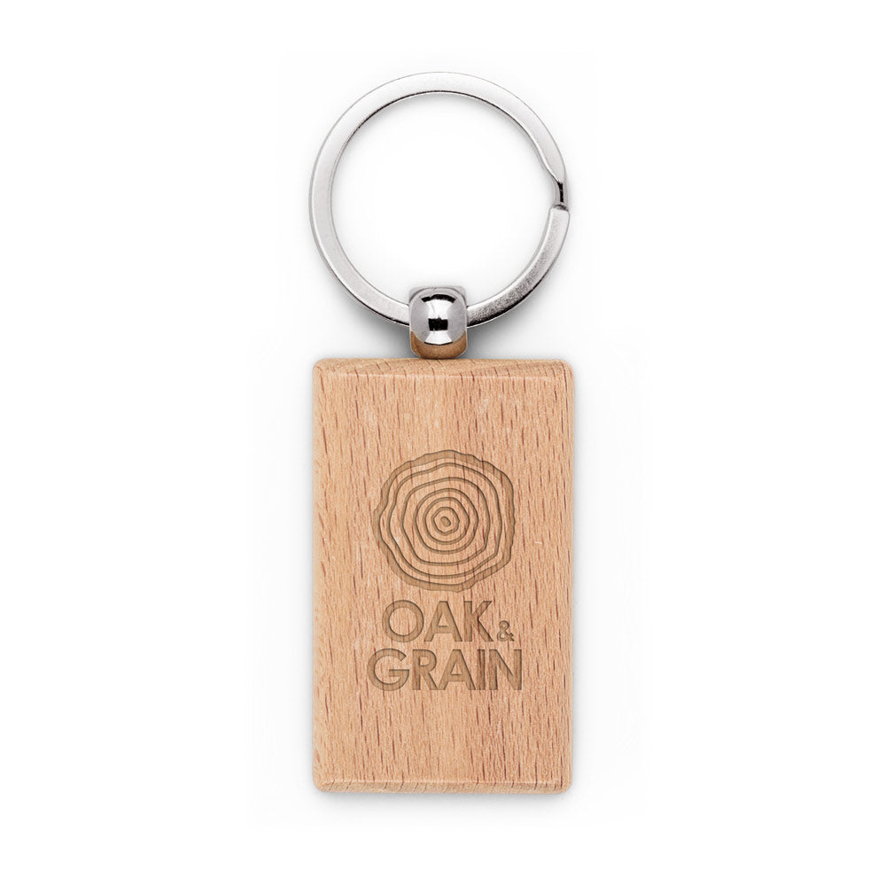 Chaveiro Retangular em Madeira de Faia