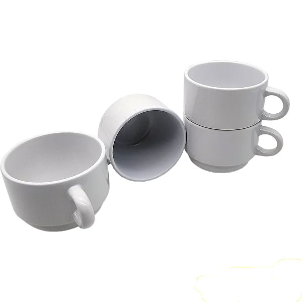 Kit de Xícara Branca 150ml 04 peças Importada com Suporte